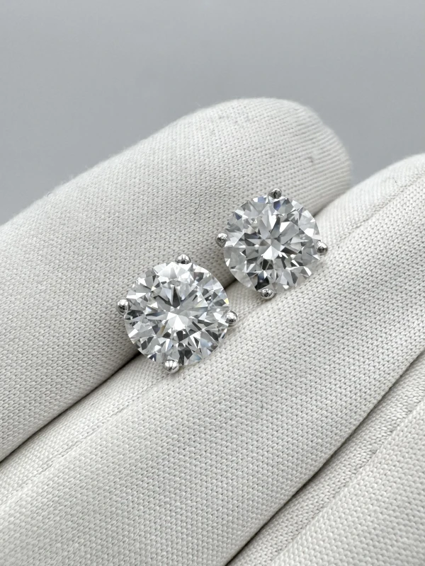 Earrings without a brand ROUND DIAMOND 2.10 - 2.01 CT H-I/VVS2-VS2 EARRING NN2.10-2.01H-I 3