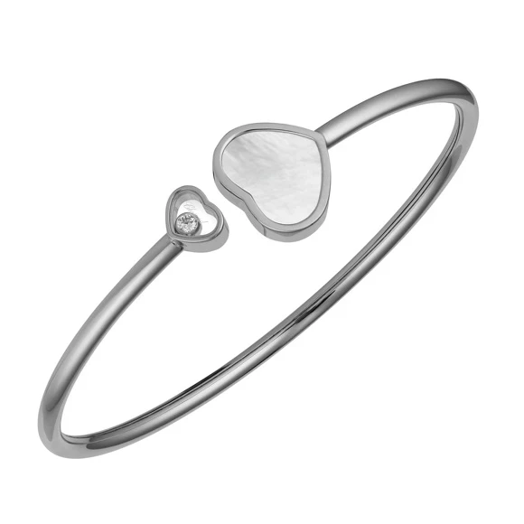 HAPPY  HEARTS BRACELET, WHITE GOLD, MOTHER OF PEARL