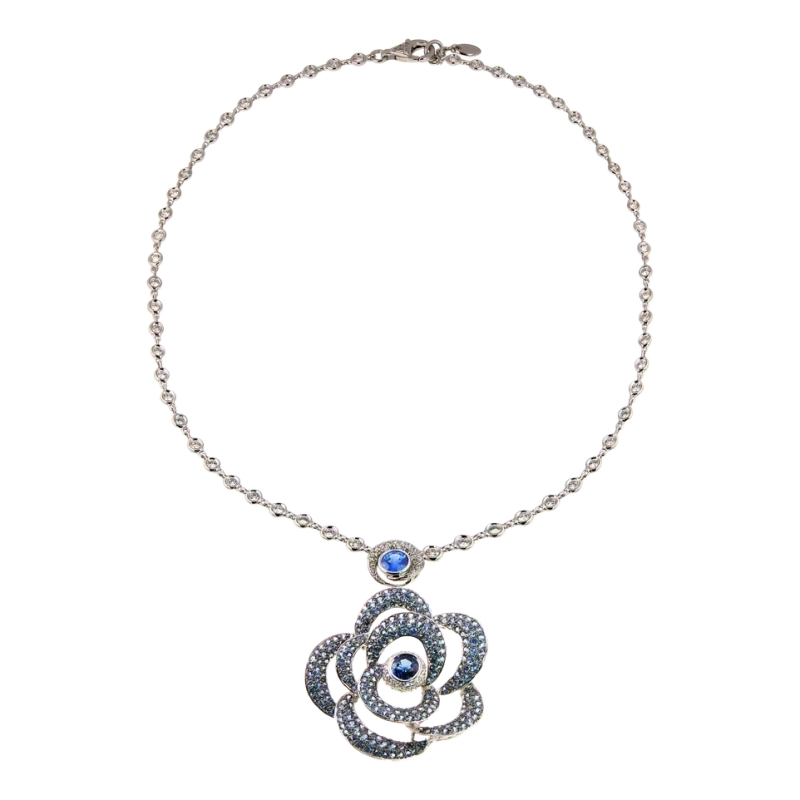 FLOWER SAPPHIRE NECKLACE