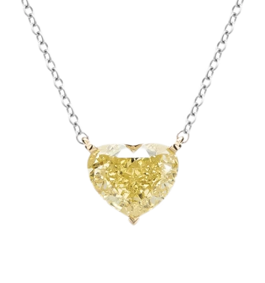 HEART DIAMOND 7.01 CT FANCY LIGHT YELLOW/VS2 PENDANT (GIA)
