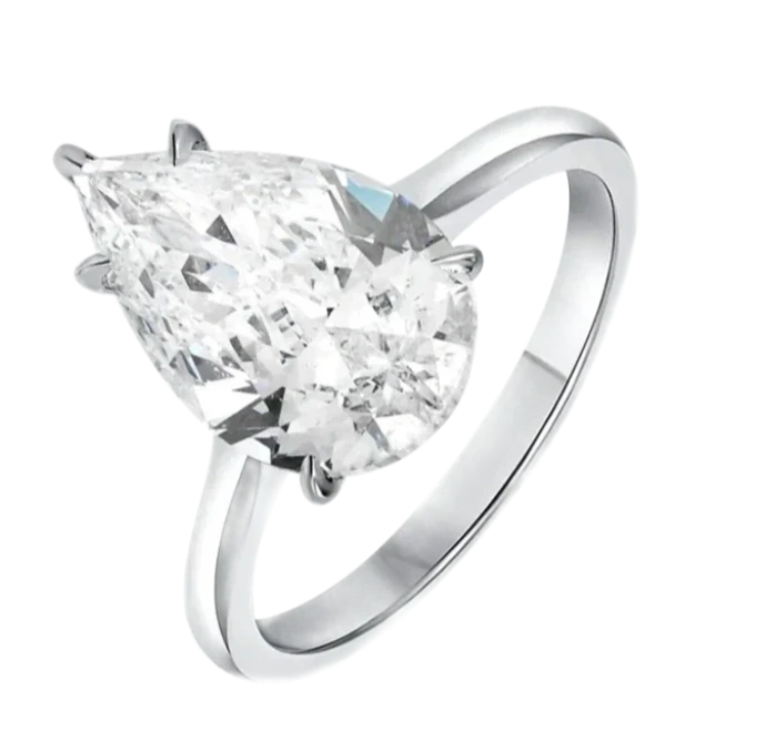 PEAR DIAMOND RING 7.01 ct G/SI2 (SIZE 52) GIA