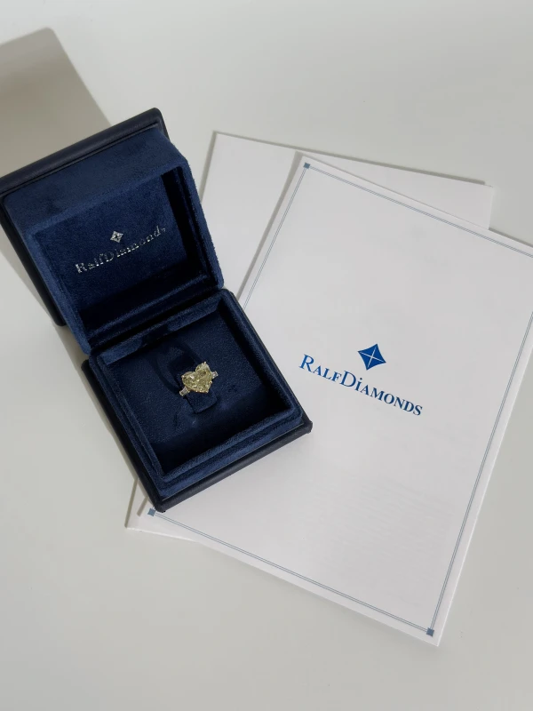 RalfDiamonds HEART DIAMOND 9.07 CT FANCY LIGHT YELLOW/SI RING RDP25139RING 5