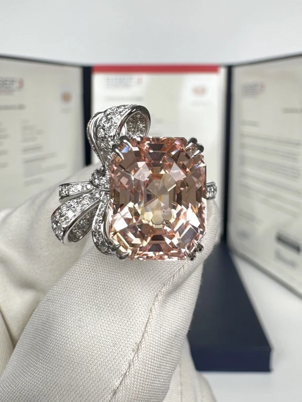 Earrings without a brand PADPARADSCHA SAPPHIRE 17.17 CT RING (SSEF) PADPARADSCHA 17.17 CT 4