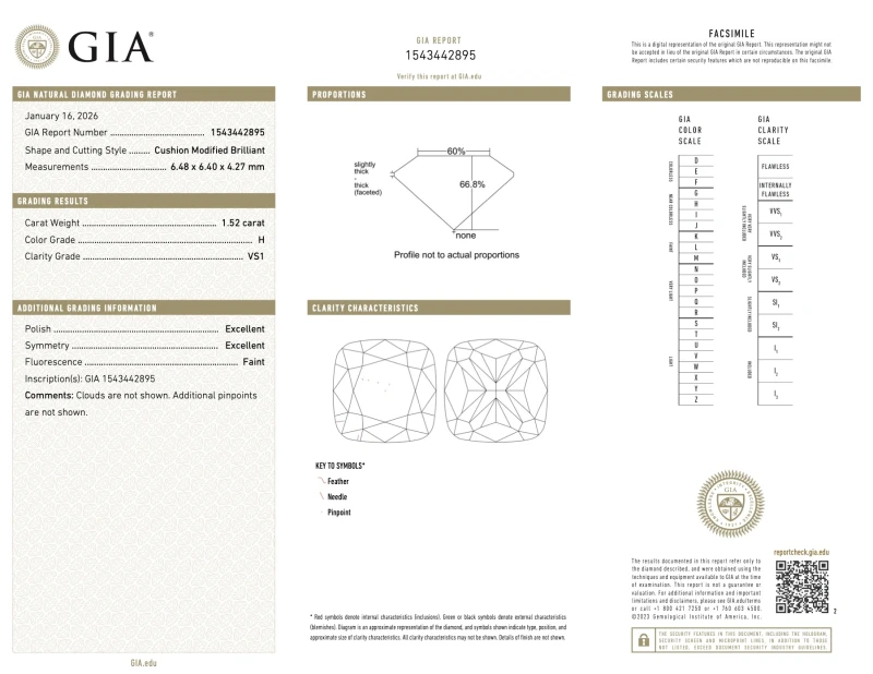No name CUSHION DIAMOND 1.52-1.52 CT H/VS1-VS2 EARRINGS (GIA) NN1.52-1.52CT H/VS1-VS2 3