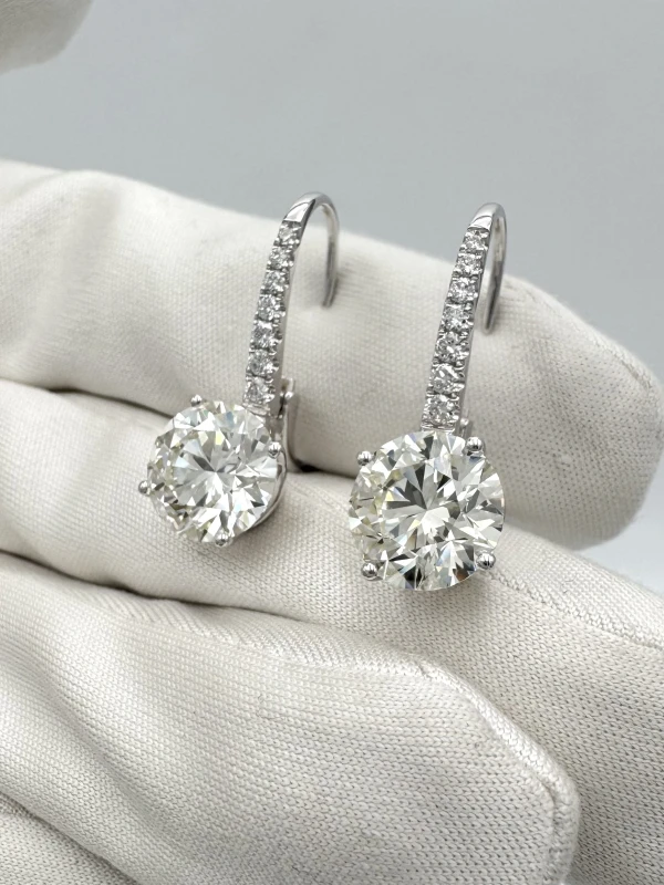 No name DIAMOND 3.02 CT L/SI1 - 3.00 CT M/VS2 EARRINGS EXEXEX (GIA) NN3.02-3.00 5