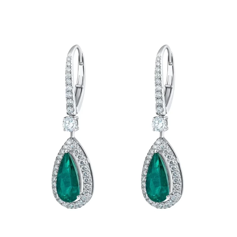 EARRINGS WITH EMERALDS