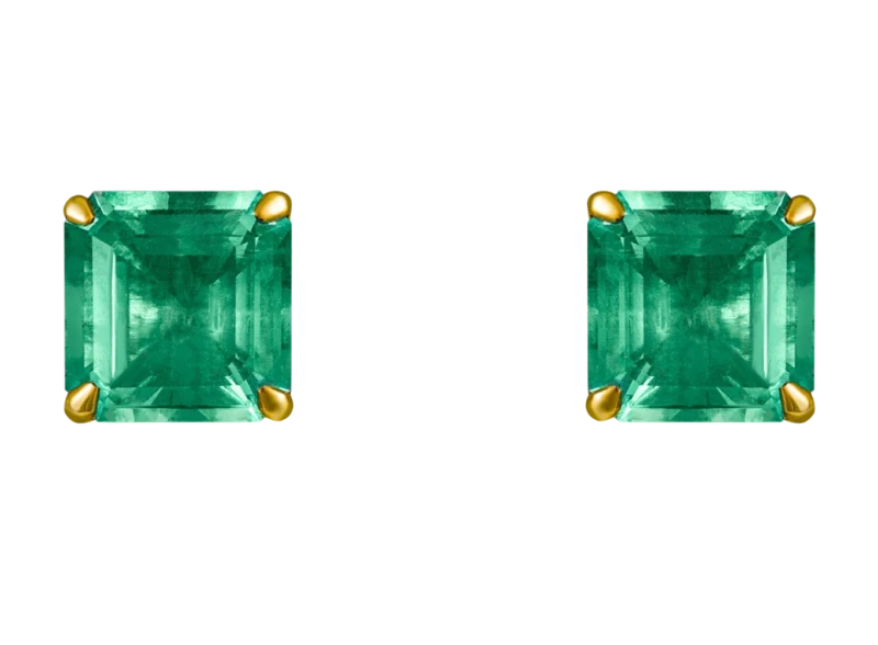 DeRosa ASHER EMERALD 2.55 - 2.38 CT VIVID GREEN EARRINGS (GUILD) E302358 1