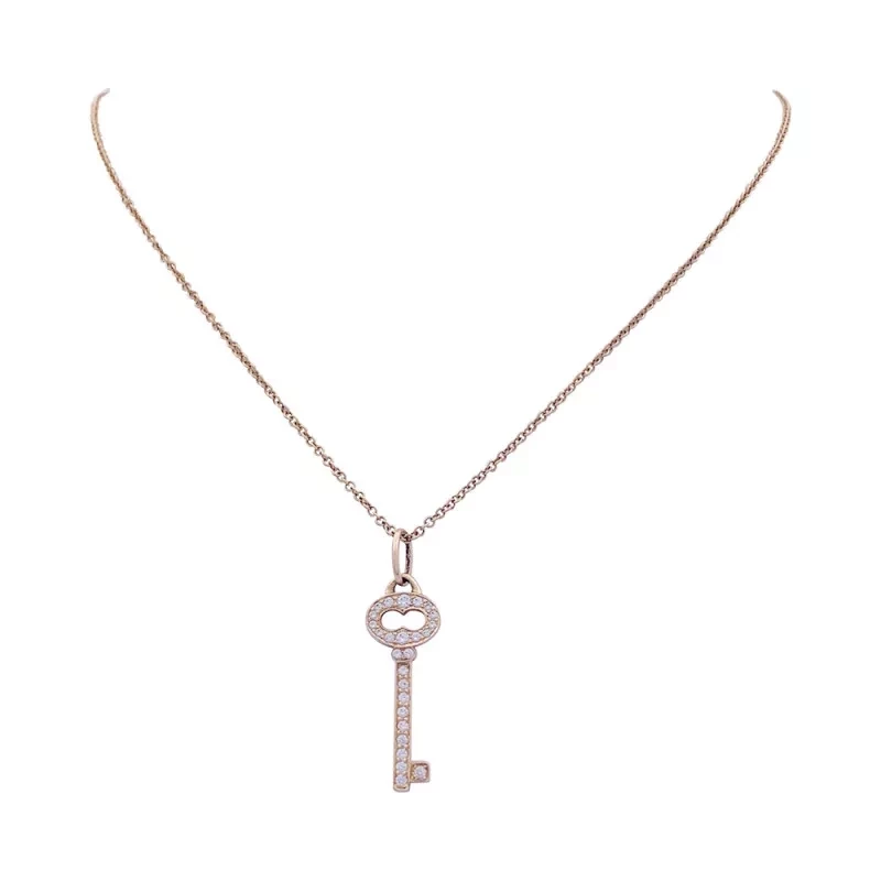 KEY DIAMOND PENDANT, ROSE GOLD