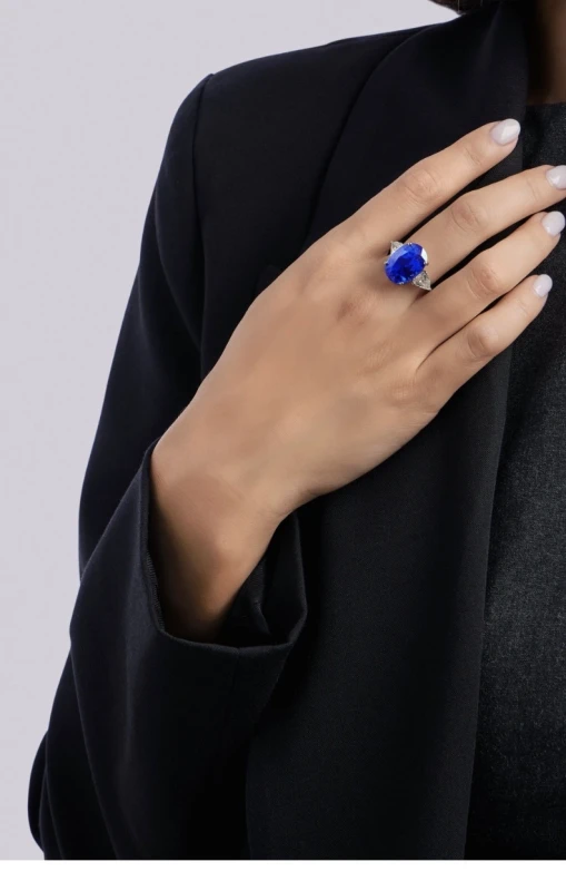 No name SAPPHIRE 11.87 CT "ROYAL BLUE" RING (NO HEATED) SAP11.87 CT 3