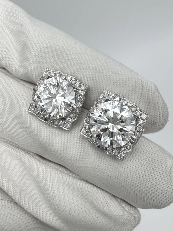 No name ROUND DIAMOND 4.20-4.21 CT F-G/VVS-VS EARRINGS (GIA) NN 4.21-4.20 CT F-G/VVS-VS 5