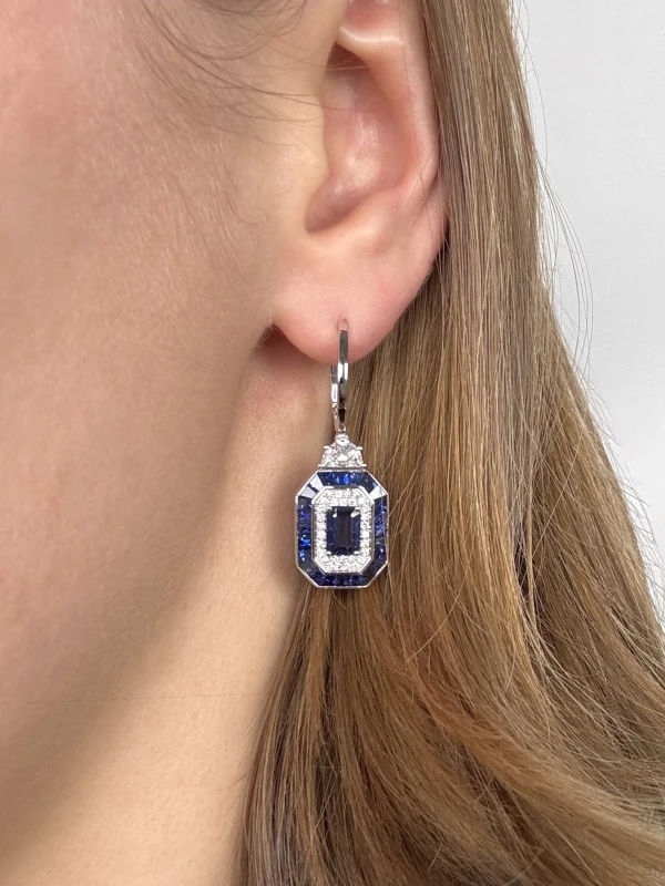 VERDI JEWELLERY SAPPHIRE & DIAMOND EARRINGS A17M 2