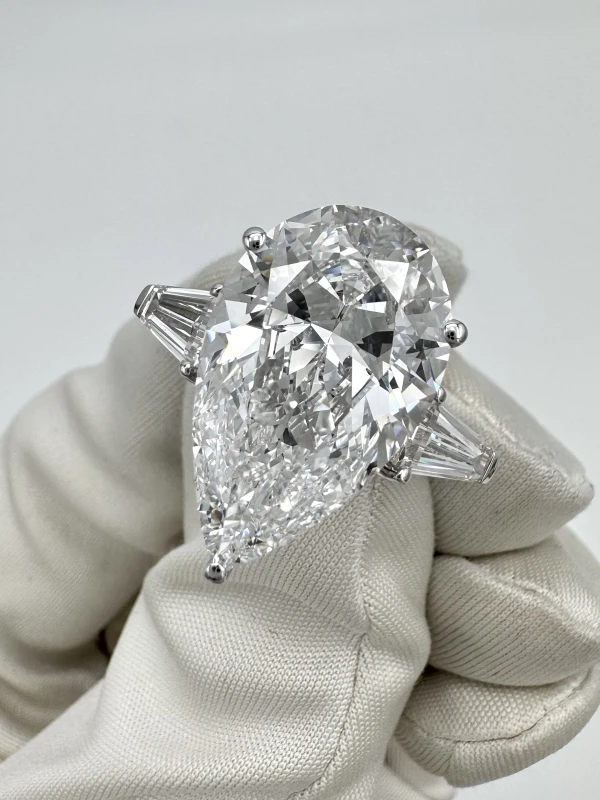 Earrings without a brand PEAR DIAMOND RING 10.11 CT D/Fl (GIA) 10.11DF 5
