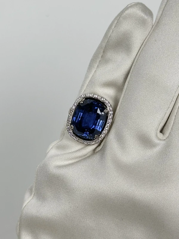 СЕРЬГИ NO NAME SAPPHIRE CUSHON 14.13 CT RING (SIZE 55) NN SAPPHIRE 14.13 CT 6