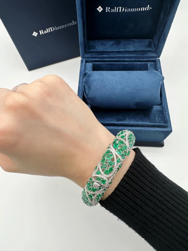 RalfDiamonds EMERALD 26.64 CT & DIAMOND 10.01 CT BRACELET RDEMBRACELET221124 5