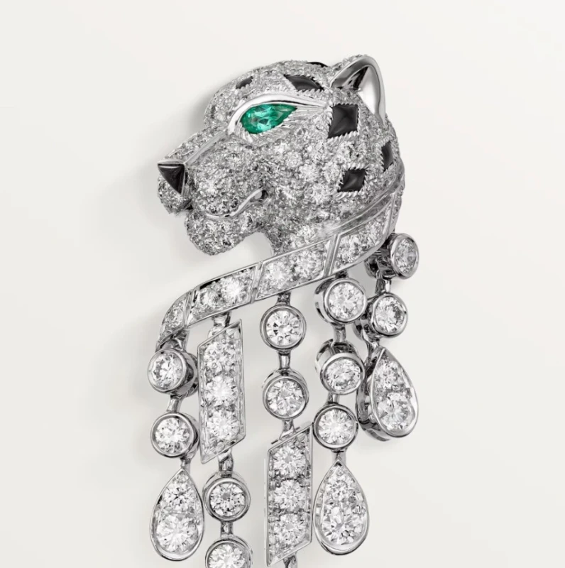 Cartier Panthère de Cartier earrings, large model, paved H8000656 2