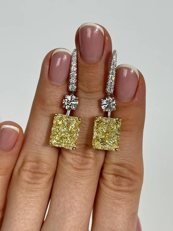 No name DIAMOND 10.14 - 10.06 CT Y to Z/VVS2-VS1 EARRINGS (GIA) NN10.14-10.06 3