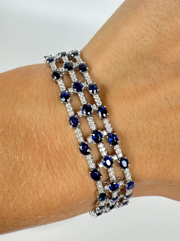 RalfDiamonds WHITE GOLD SAPPHIRE & DIAMOND BRACELET RDBSD1301 5