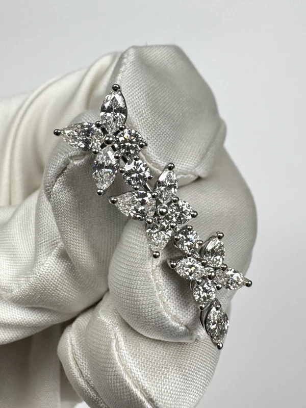 Tiffany & Co VICTORIA MIXED CLUSTER DROP EARRINGS 60011807 6