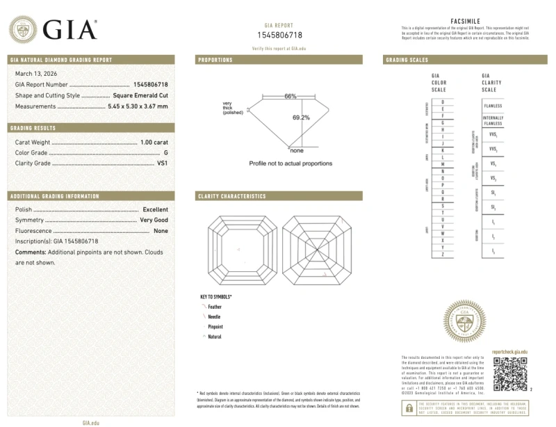 Earrings without a brand ASSCHER DIAMOND 1.00-1.00 CT G/VS1 EARRINGS (GIA) AS1.00-1.00CT G/VS1 3