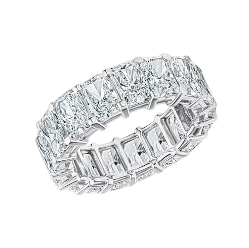 ETERNITY RADIANT DIAMOND 8.11 CT E-G/INTERNALLY FLAWLESS-VS2 RING (SIZE 51) GIA