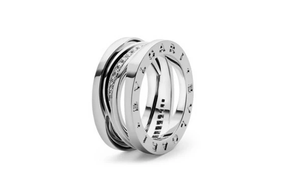 B.ZERO1 RING, WHITE GOLD, DIAMONDS