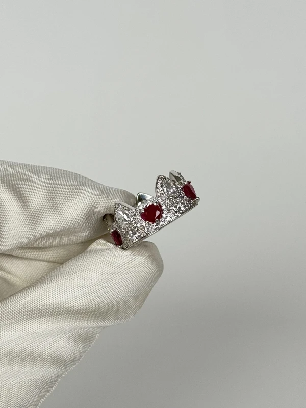 No name DIAMOND AND RUBY CROWN RING crown57 3