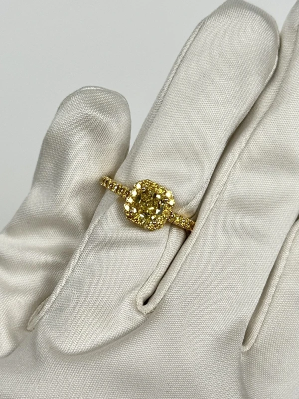 СЕРЬГИ NO NAME DIAMOND RING 1.23 СТ FANCY VIVID YELLOW/VS2 (GIA) NN1.23CT FVY/VS2 5
