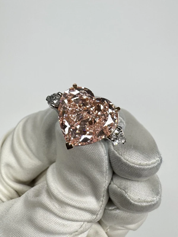 Earrings without a brand DIAMOND 10.36 CT FANCY ORANGY PINK (TREATED) RING (GIA) NN10.36CT FOP/VS2 4