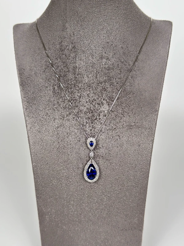 PEAR SAPPHIRE 8.56 CT BLUE PENDANT (GRS) 8.56сt 3