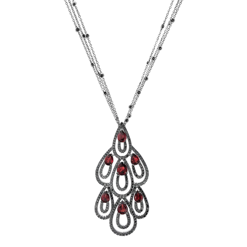 Damiani Garnet and Black Diamonds Set Dset0604 2