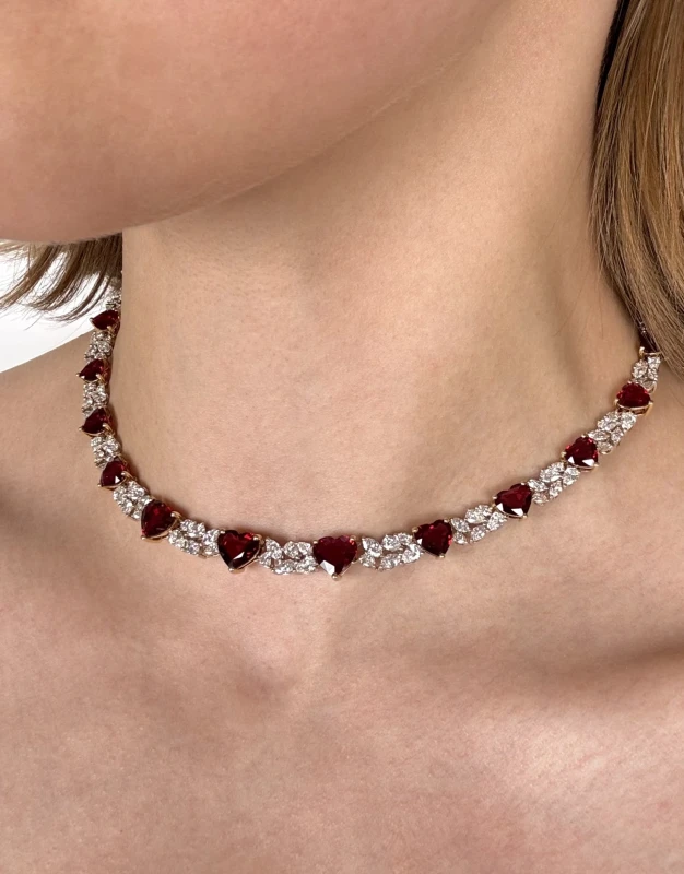 DeRosa HEART RUBY 30.31 CT "PIGEON BLOOD" NECKLACE (GRS) N842637 2