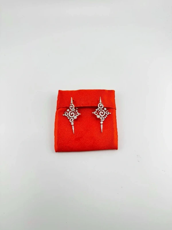 Stefan Hafner ASTRAKHAN SCROLL DIAMOND EARRINGS SH 1.16 CT 5