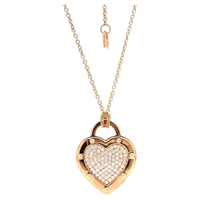 Return To Heart Tag Pave Diamond Necklace