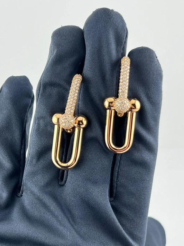 Tiffany & Co Tiffany HardWear Large Link Earrings in Rose Gold with Pavé Diamonds 74111289 3