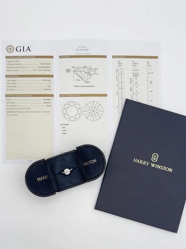 Harry Winston Brilliant Love Diamond Engagement Ring 3.05 ct F/VS1 EXEXEX (GIA) RGDPRD030BRL 5