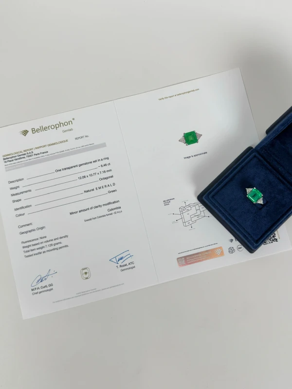 СЕРЬГИ NO NAME EMERALD 6.46 CT GREEN RING (SIZE 50) NN6.46 7