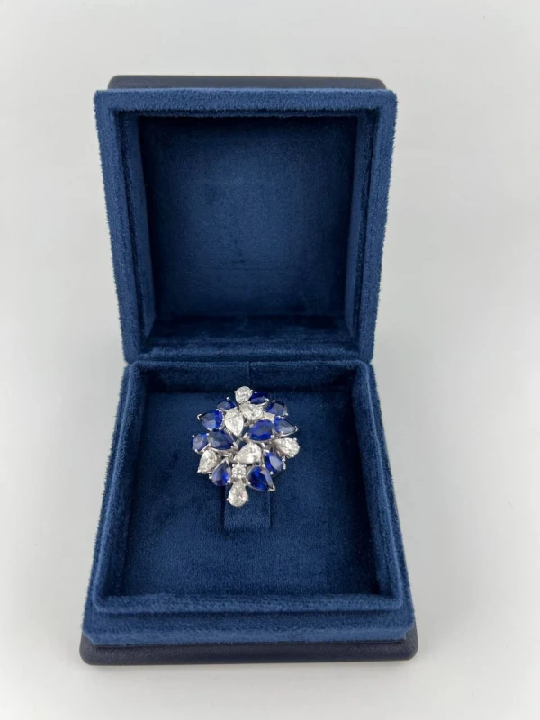 Leo Pizzo White gold sapphire and diamond 8.20 ct 4