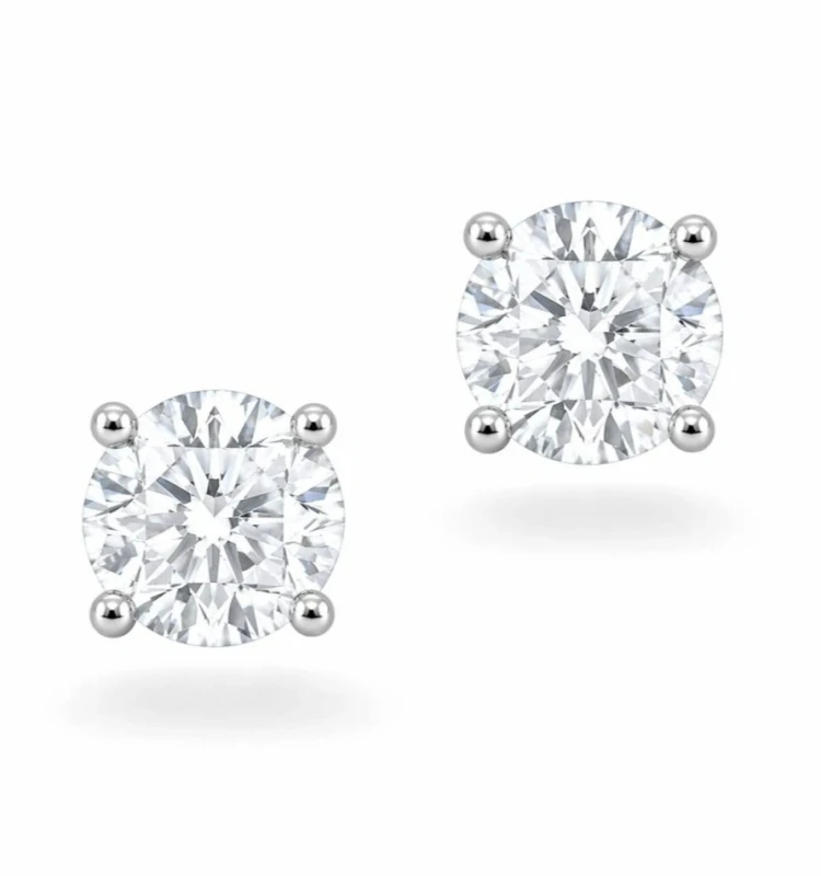 ROUND DIAMOND EARRINGS 3.00 CT (GIA)