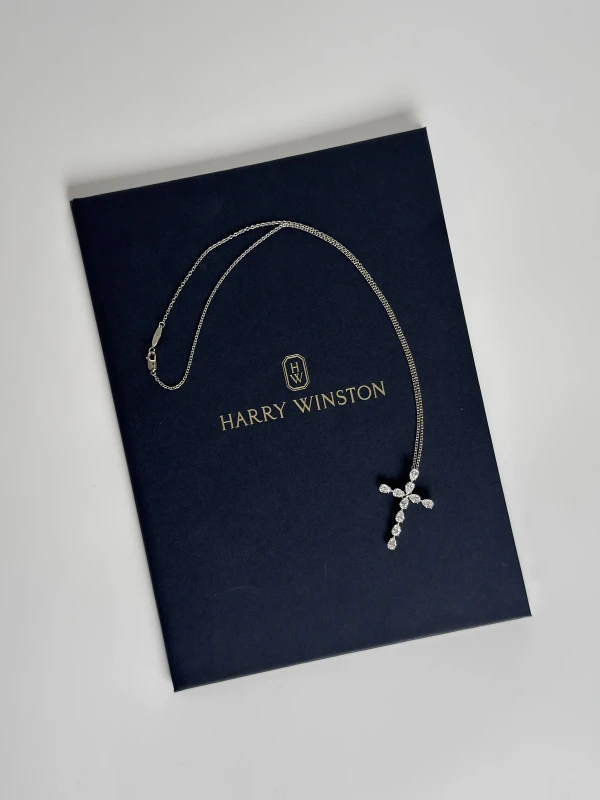 Harry Winston SYMBOLS PEAR 1.90 CT  DIAMONDS CROSS PENDANT PEPPRBPCPSK 4