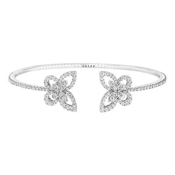 DOUBLE BUTTERFLY SILHOUETTE DIAMOND BANGLE