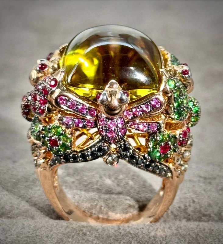 RalfDiamonds MULTI COLOR GEMSTONES COCTAIL RING LIMITED EDITIONS 2
