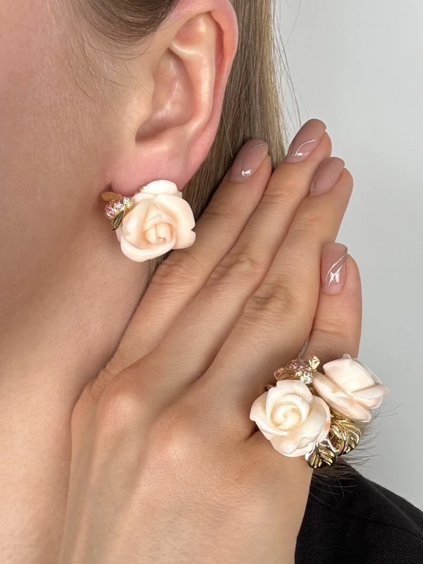 Dior ROSE PRE CATELAN WHITE CORAL AND PINK SAPPHIRES SET DIOR 1158 2