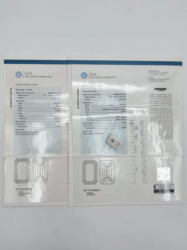 Earrings without a brand EMERALD 2.00-2.02 F/VVS EARRING (GIA) NN2.00-2.02 F/VVS 4