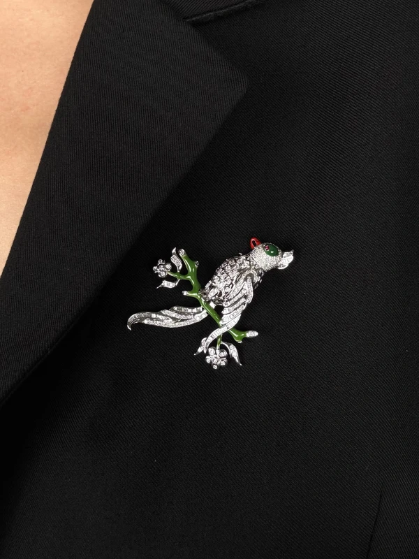 RalfDiamonds Parrot DIAMONDS 1.88 CT Brooch RD632 2