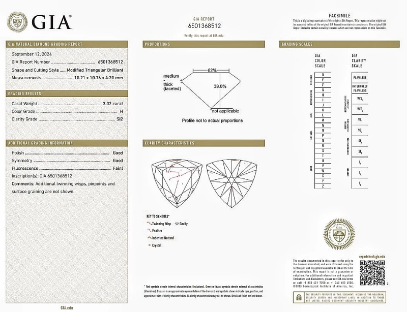 No name DIAMOND 3.02 CT H/SI2 RING (GIA) NN3.02CT 3