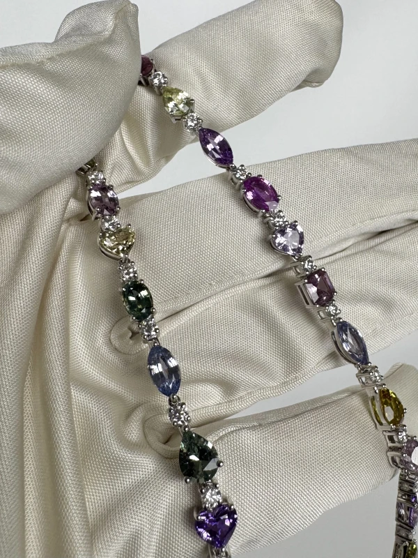 RalfDiamonds MULTICOLOR SAPPHIRE NECKLACE RFD33.15CT 7