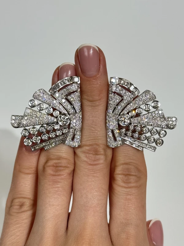 DeRosa DIAMOND 8.52 CT CUFFLINKS - BROOCH (GIA) Z31418104B 4
