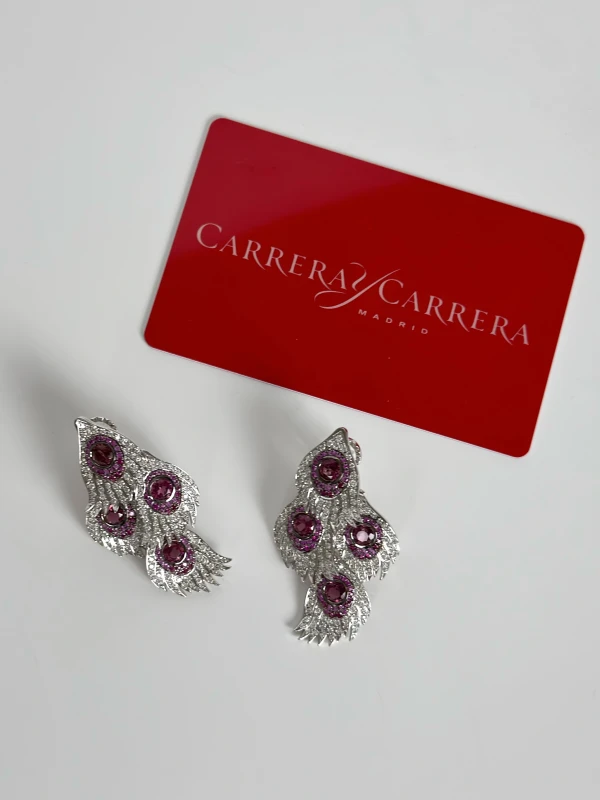 Carrera y Carrera PEACOCK EARRINGS RUBY peacock075 4