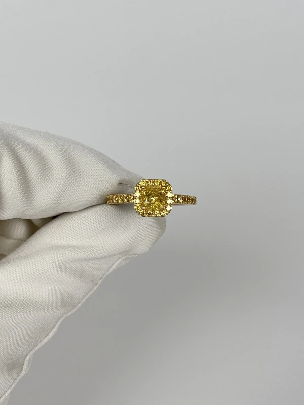 No name RADIANT DIAMOND 1.28 CT FANCY VIVID YELLOW/VS1 RING (GIA) NN1.28 2