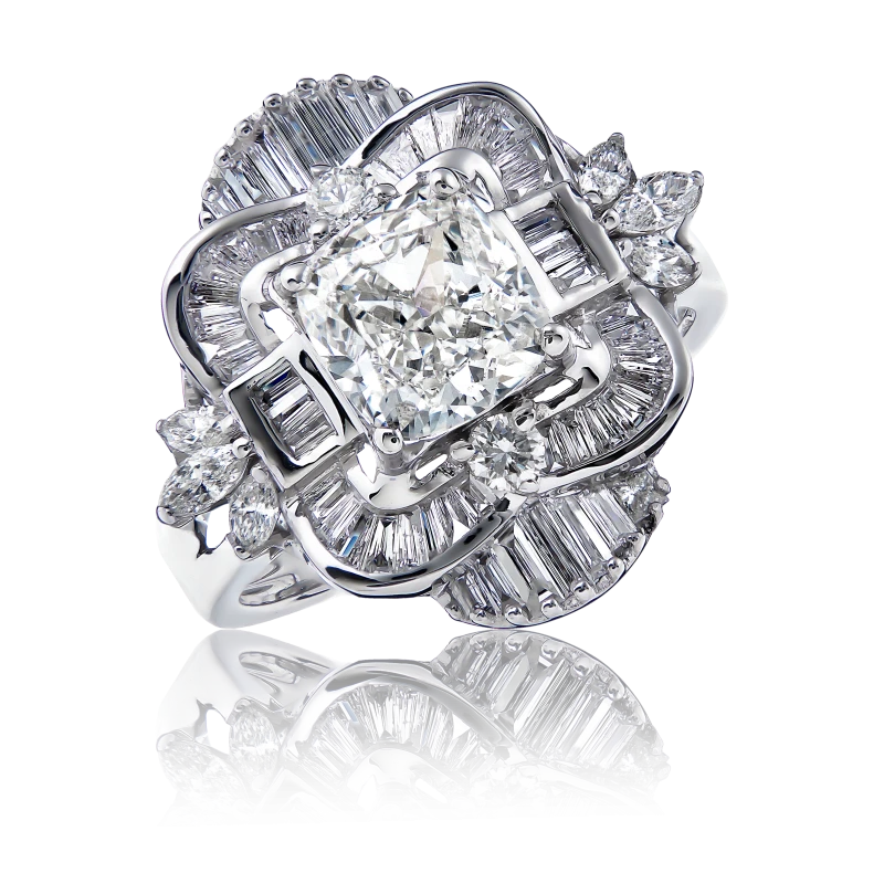 Earrings without a brand CUSHION DIAMOND 2.01 CT I/VS2 RING (GIA) NN2.01CT I/VS2 (GIA) 1